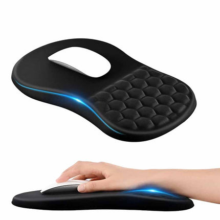 Ergonomic Memory Foam Gaming Mouse Pad with Honeycomb Massage Wrist Rest, Non-Slip PU Base Mouse Mat Multi Colors Optional