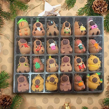 Capybara 2025 Advent Calendar - 24 Days Christmas Countdown Toys Playset for Festive Fun