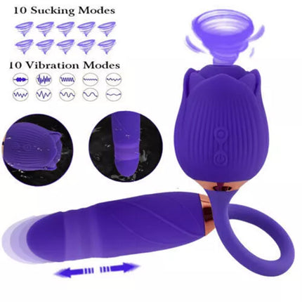 Clit Sucking Vibrator Oral Thrusting G spot Dildo Bullet Sexy Toys for Women