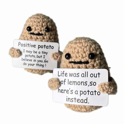 Funny Positive Potato Knitted Doll Christmas Holiday Home Decor Desk Gift