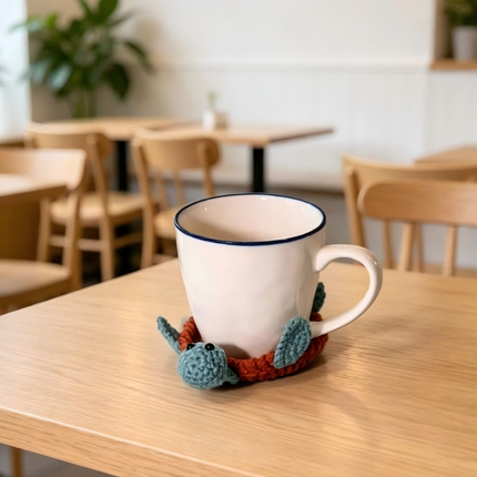 Handmade Crochet 3D Animal Coaster Cute Knitted Round Mug Rug, Heat Resistant Drink Cup Mat for Home Table Decor