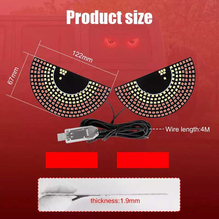 2PC Led Eyes for Car Window Truck Dynamic Eye Lamp Devil Eyes for Car Windows