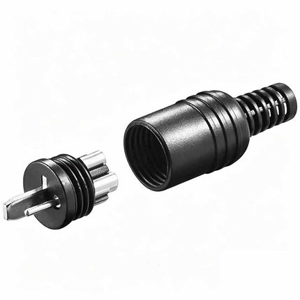 2 Pin DIN Hi-Fi Speaker Plug & Jack Set, Solder-Free 6.4mm Cable Hole Male Female Audio Connector