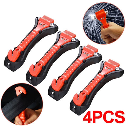 4PCS Car Emergency Safety Escape Hammer, Window Glass Breaker with Seatbelt Cutter Tool
