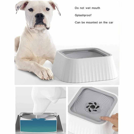 1.5L Anti Slip Dog Water Bowl Non Spill Splash Proof Travel Pet Bowl for Vehicle