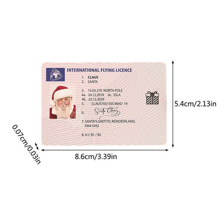 10Pcs Santa Claus Sleigh-Themed International Driving Licence Christmas Gifts