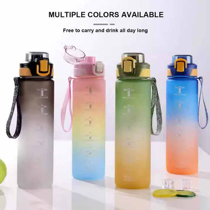 Sports 0.8/1L Water Bottle Gym Drinking Leakproof Bottle With Straw BPA-Free