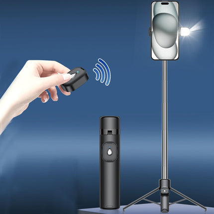 Universal Extendable Bluetooth Wireless Selfie Stick with Fill Light Tripod
