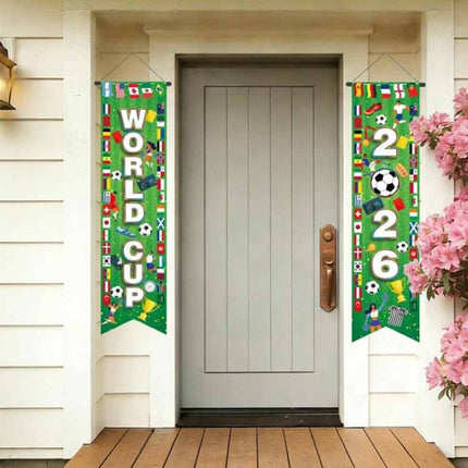 Football Party Door Banner, 2026 World Cup Themed Curtain Decoration