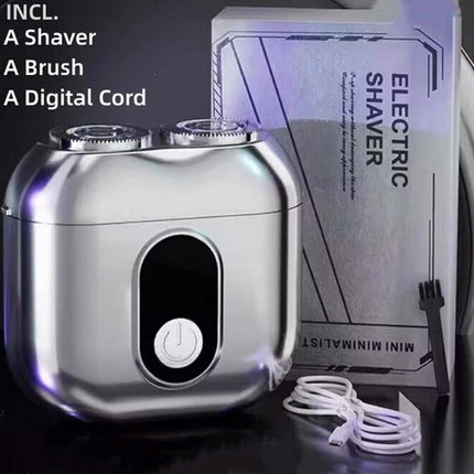 Portable Travel Shaver Rotary Razor for Beard Trimming Cordless Wet & Dry Use High Speed Performance
