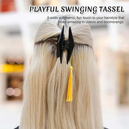 2X Graduation Cap Tassel Hair Clip, Mini Graduation Cap Hair Claw, Graduation Decoration
