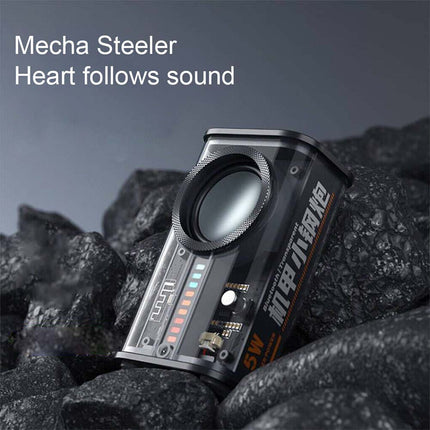 Transparent Mecha Mini Wireless Bluetooth5.0 Speaker Bass Micro Portable Speaker