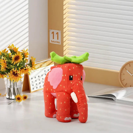 Strawberry Elephant Cute Plush Toy – Ultra-Soft Stuffed Doll, Sweet Gift for Daily Companion