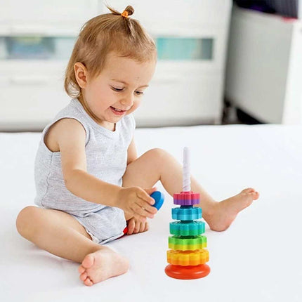 Rainbow Spinning Stacking Tower, Gear Assembly Toy