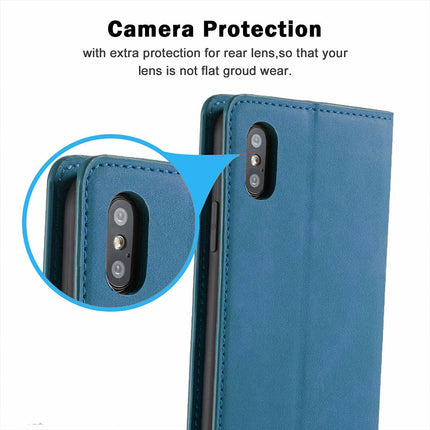 Premium Leather Flip Magnetic Wallet Case Protective Cover for iPhone 17