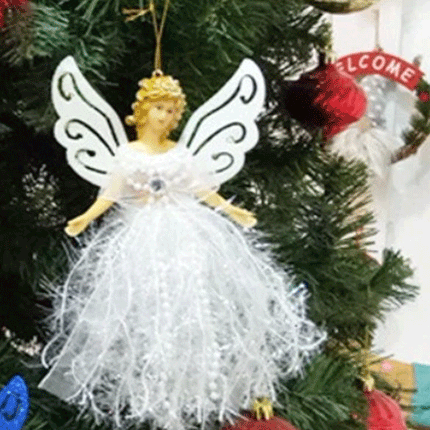 White Angel Christmas Tree Topper Hanging Fairy Xmas Tree Decoration Ornament