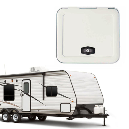 UV Resistant RV Storage Baggage Hatch Door with Lock, Square & Rectangle Rounded Corner Design