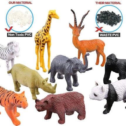 Mini Jungle Animal Figures 53 Pieces Toy Set