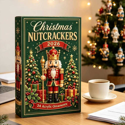 2026 Nutcracker Advent Calendar, 24 Day Christmas Countdown with 2D Acrylic Ornaments Gift