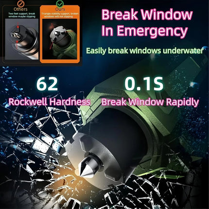 3PCS 2 in 1 Car Emergency Escape Hammer Keychain, Window Glass Breaker & Seatbelt Cutter Tool