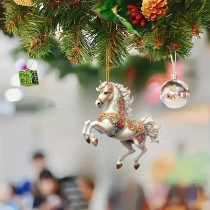 5X 2D Acrylic Christmas Tree Hanging Pendant - Xmas Hanging Ornament for Decor