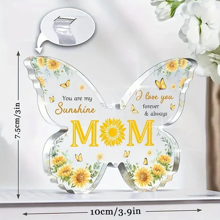 Mum Butterfly-Shaped Acrylic Plaque - Perfect Gift for Mum on Christmas, Mother's Day & Special Occasions