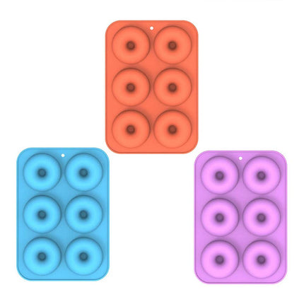 3PCS Silicone Donut Mold, Muffin Chocolate Cake Cookie Doughnut Baking Mould Tray