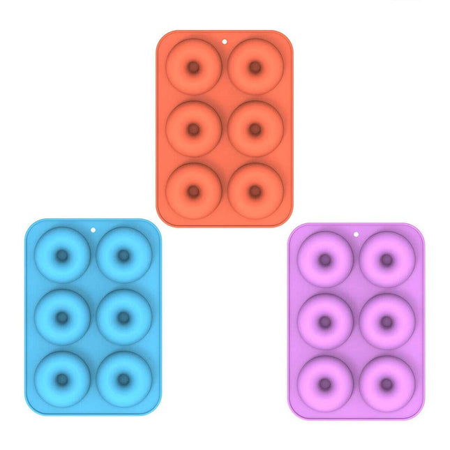 3PCS Silicone Donut Mold, Muffin Chocolate Cake Cookie Doughnut Baking Mould Tray