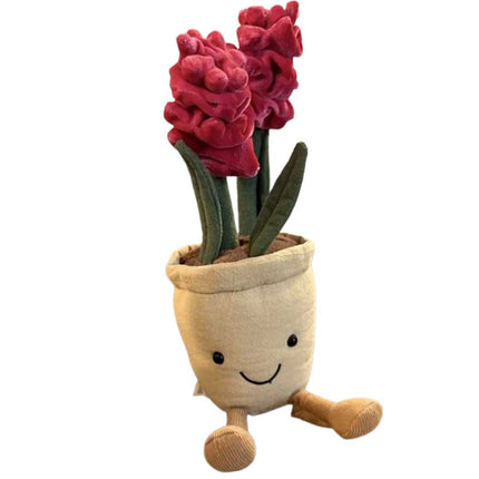 Jellycats Dark Pink Hyacinth Amusable Plant Soft Toy