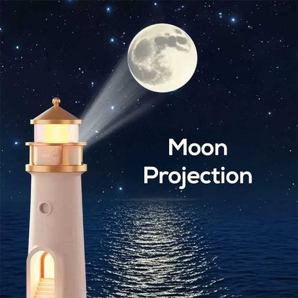 3 in 1 Lighthouse Moon Projector Lamp, Bluetooth Speaker, White Noise Ocean Sound Night Light