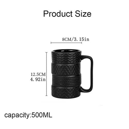 500ML Large Ceramic Tyre Tire Mug Tea Coffee Gift for Birthday Christmas