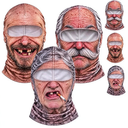 3D Funny Face Balaclava Ski Mask, Winter Windproof Full Face Cover for Motorcycle Cycling Outdoor Sports