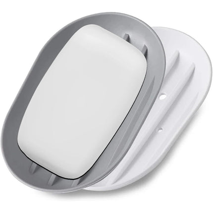 2 Pack Silicone Soap Holder, Drain Hole Soap Dish Tray for Bathroom