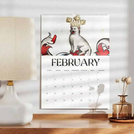 2025 Ugly Medieval Cats Calendar: Strange Medieval Wall Decor Calendar
