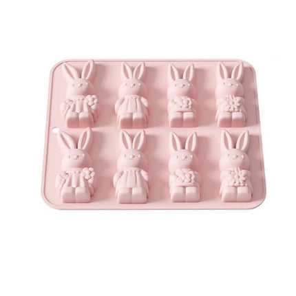 Easter Bunny 8 Grids Mould Food Grade Baking Mold Kitchen Baking Tool