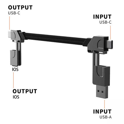 PD 60W Multi USB QC Fast Charging Cable 4in1 Type-C to Type C For iPhone Andriod