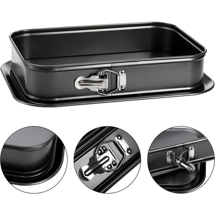 28cm Rectangular Non‑Stick Springform Cake Tin – Baking Tray for Cakes & Desserts