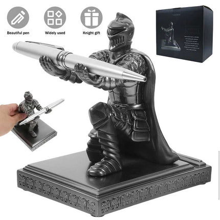 Office Warrior Resin Soldier Pen Holder: Medieval Knight Pencil Organizer & Desk Decor