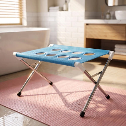 Blue Foldable Non‑Slip Pet Bathing Stand, Pet Grooming Hammock for Dog & Cat Home Grooming