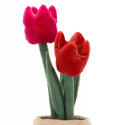 Tulip flower pot plush toy indoor decoration holiday gift plush doll