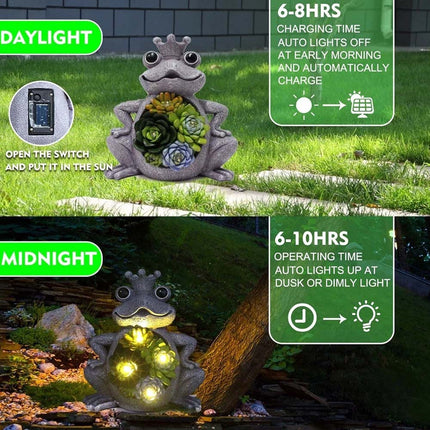 Light-Up Fantasy Frog Garden Ornament - Solar Powered Outdoor Decor