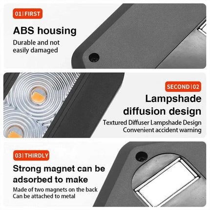 360° Rotating LED Magnetic Car Warning Light High-Visibility Flashing Emergency Beacon