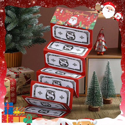 6X Christmas Money Wallet Envelopes - Cash, Card & Voucher Holder with 10 Slots for Gift Giving