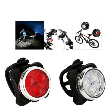 2Pcs USB Rechargeable Bicycle Bike Lights IPX4 Waterproof Front +Tail Light Lamp