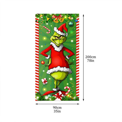Christmas Porch Sign Door Banner, Festive Holiday Hanging Decoration for Front Door