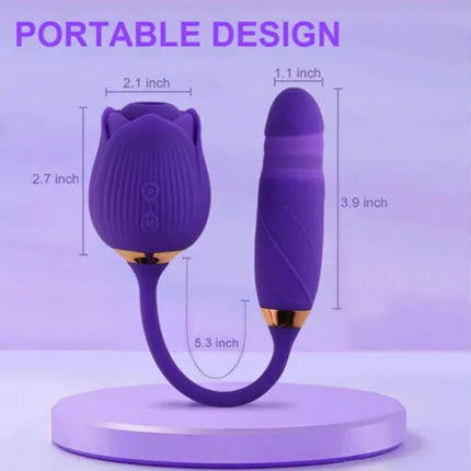 Clit Sucking Vibrator Oral Thrusting G spot Dildo Bullet Sexy Toys for Women