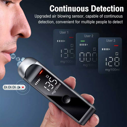 Digital Breath Breathalyzer Test Alcohol Tester Analyzer Detector Rechargeable