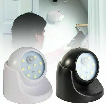 360° Battery Operated Indoor Outdoor Garden Motion Sensor Security LED Light New
