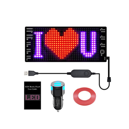 Car RGB LED Sign Scrolling Message Display Board Screen Programmable APP Control