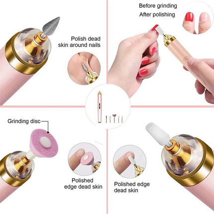 Rechargeable Electric Nail Drill File Kit, Portable Manicure Pedicure Machine